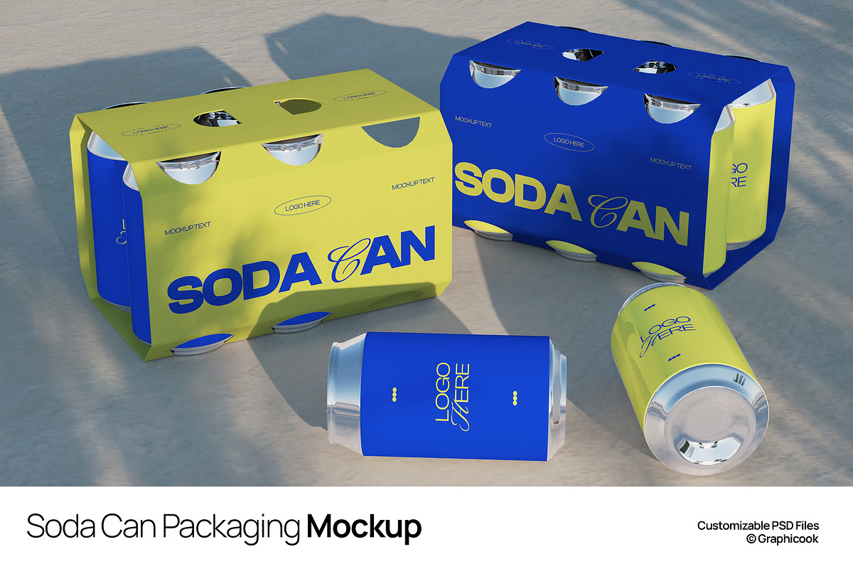 Soda Can Packaging Mockup, a Packaging Mockup by graphicook (Photo 1 of 4)