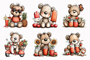 Whimsical Summer Teddy Bear Clipart, a Seasonal Illustration by Design Market (Thumbnail 4 of 4)