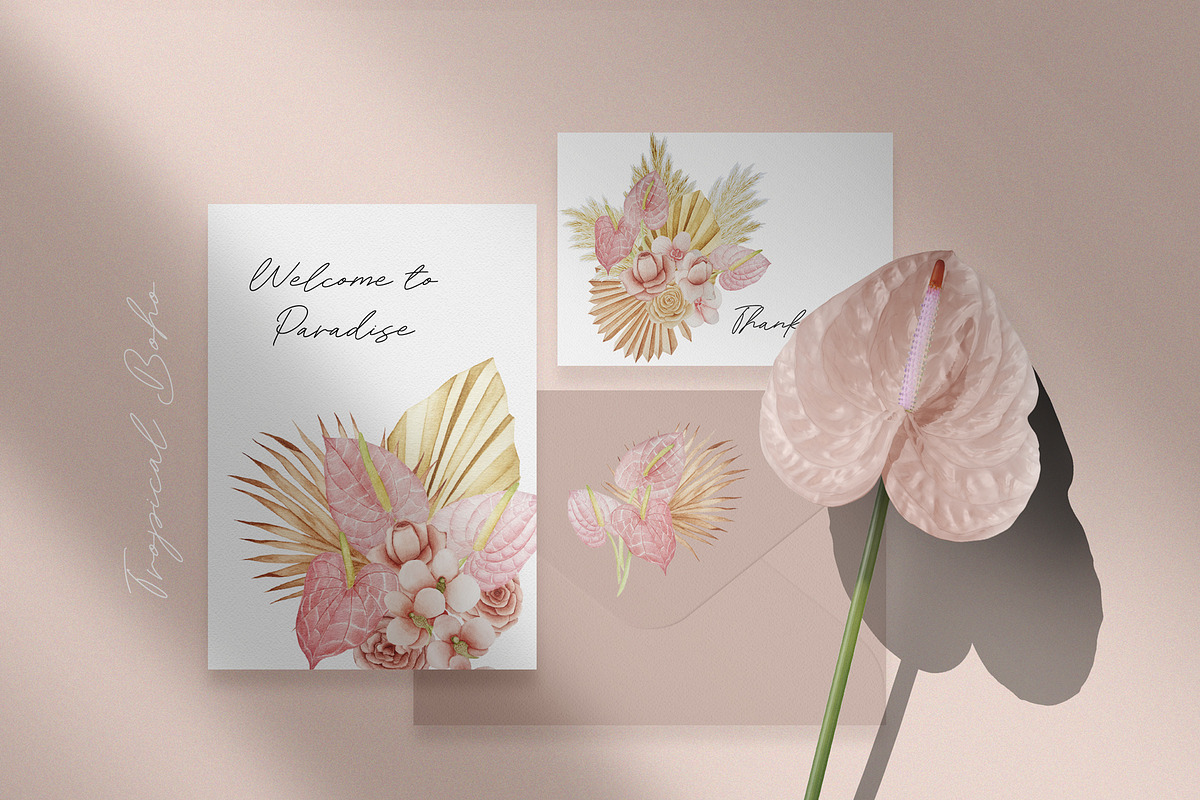 Tropical BOHO Watercolor Collection, a Decorative Illustration by Letters-Shmetters (Photo 3 of 10)