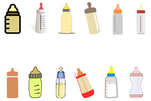 Baby Bottle Clipart And Vector