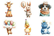 Birthday Baby Animal Clipart, Party, an Illustration by CreationArt (Thumbnail 3 of 5)