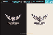 Pegasus Shield Logo, a Branding & Logo Template by pixelogan (Thumbnail 2 of 2)