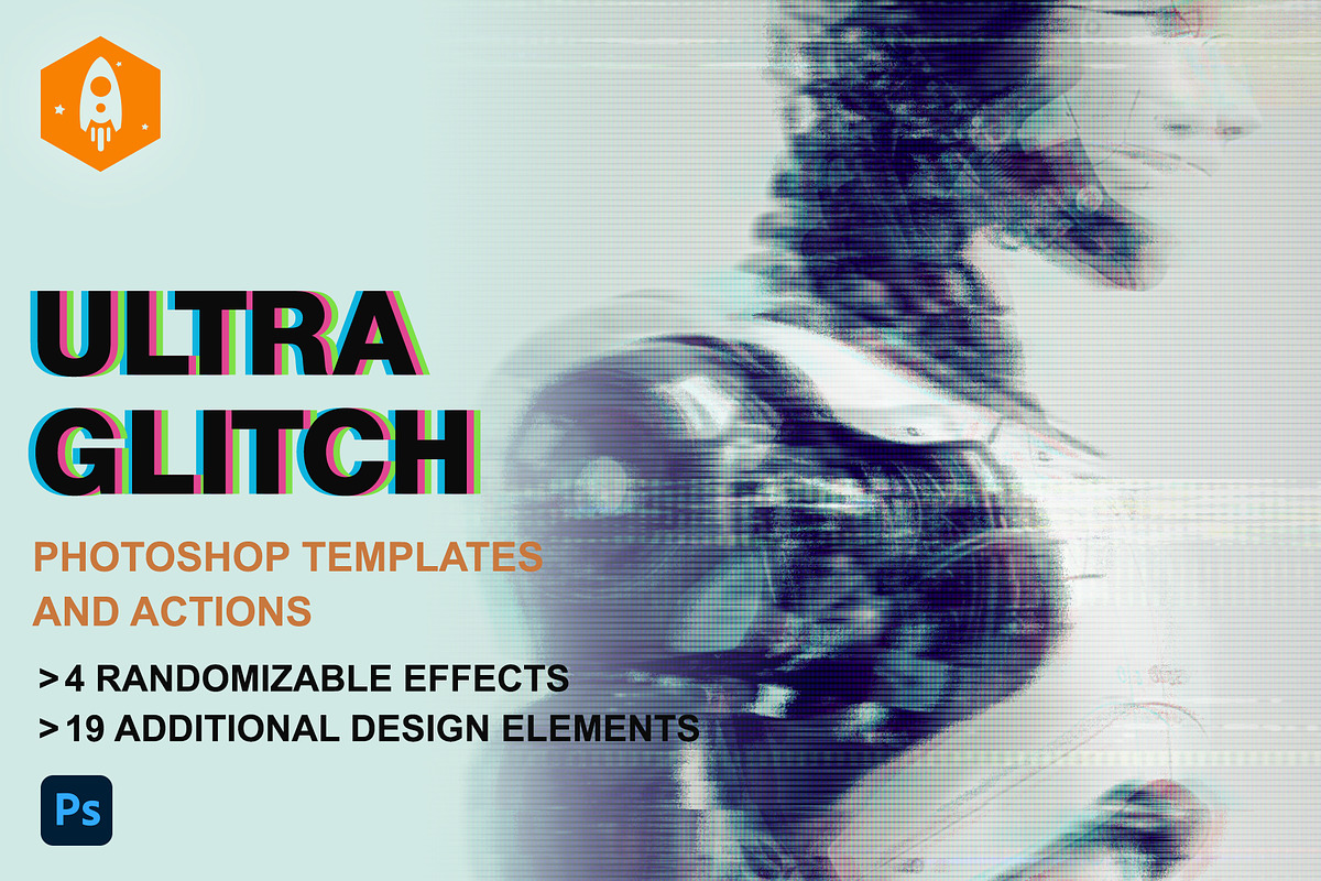 ULTRA GLITCH - Glitch Effect Action, an Action Add-On by DesignRocket (Photo 1 of 9)