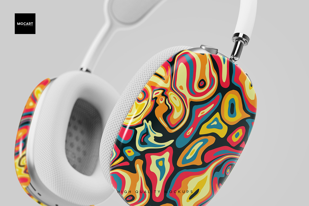 AirPods Max Glossy Case Mockup a Device Mockup by Mocart