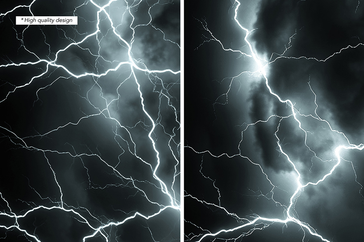 Dramatic Lightning Bolt Overlays, a Background Graphic by Partikusi Design (Photo 2 of 3)
