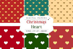 Christmas Heart Seamless Digital, a Pattern Graphic by Coco Bloom