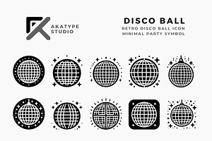 Vintage Retro Disco Ball Icon, a Solid Icon by Akatype Studio