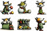 Whimsical Christmas Fox Clipart, an Illustration by Black Bird Studio (Thumbnail 6 of 6)