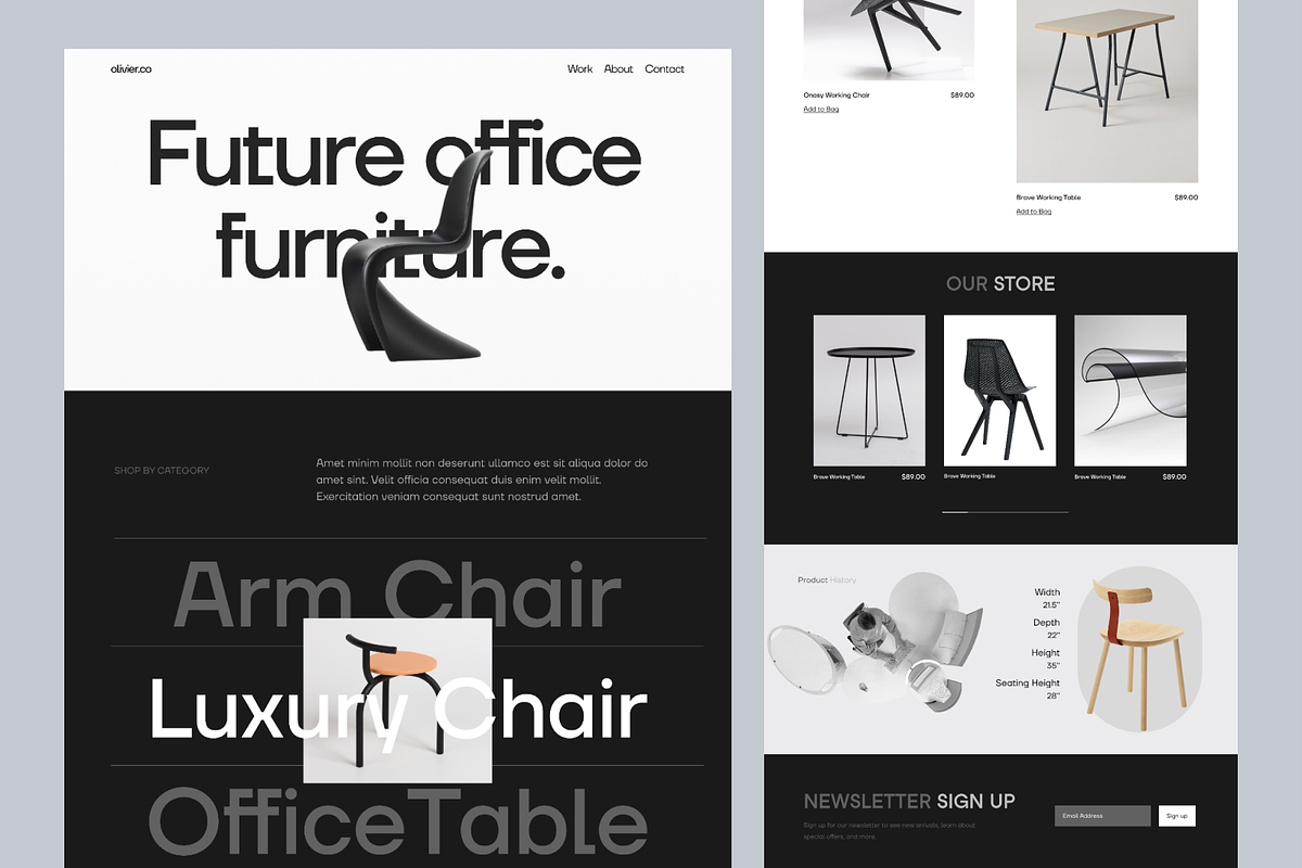 Furniture Landing Page Design, a Landing Page Template by UiDex (Photo 3 of 4)