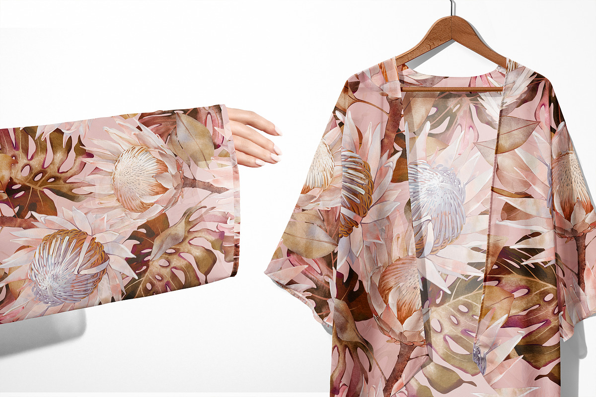 Protea Watercolor Floral Pattern, a Graphic by PROTEA Watercolor Studio (Photo 2 of 10)