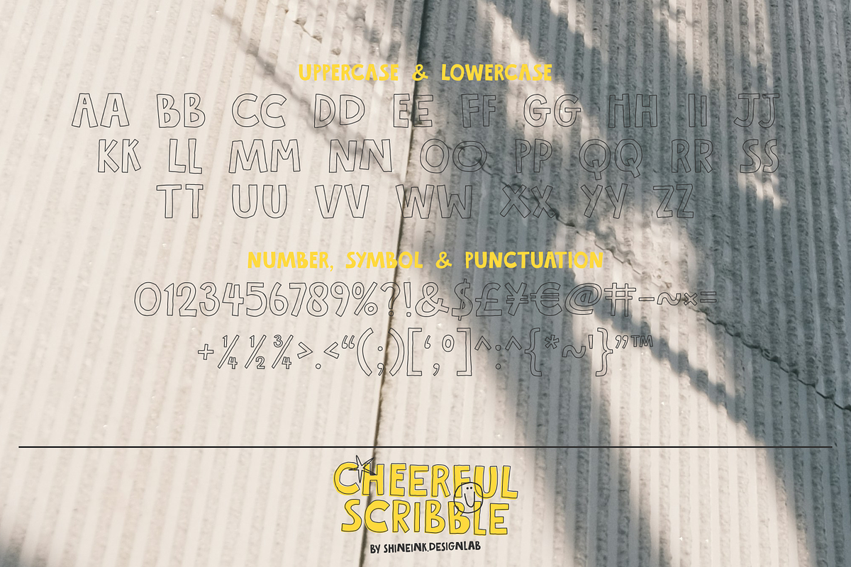 Cheerful Scribble – Quirky Display, a Handwritten Font by shineink.designlab (Photo 10 of 12)