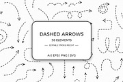 Dashed Arrows – 58 Vector Elements, an Illustration by PixMarket (Thumbnail 1 of 3)