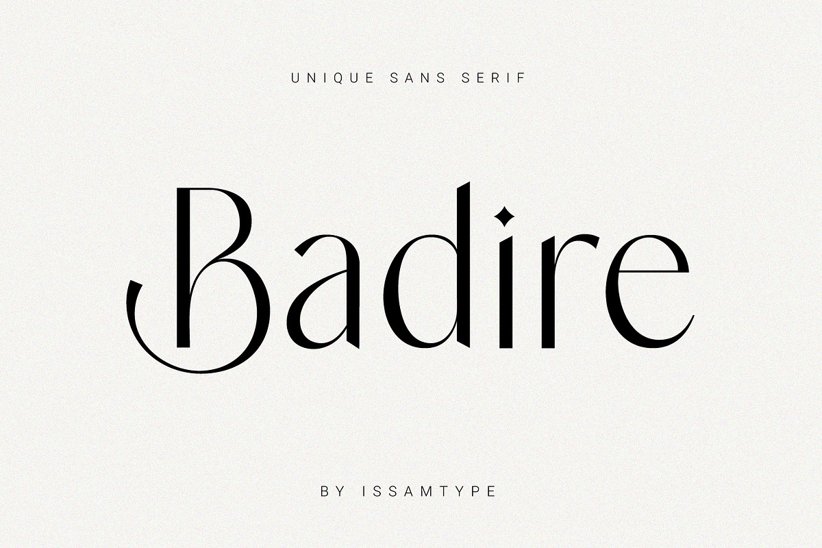 Badire - Unique Typeface, a Sans Serif Font by Issam Type (Photo 1 of 15)