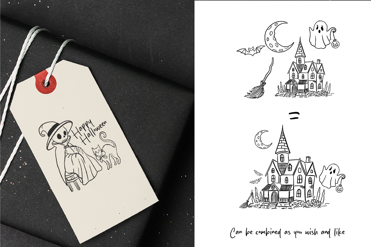 Whims Halloween Line Art, a Decorative Illustration by HunEyy (Photo 5 of 8)
