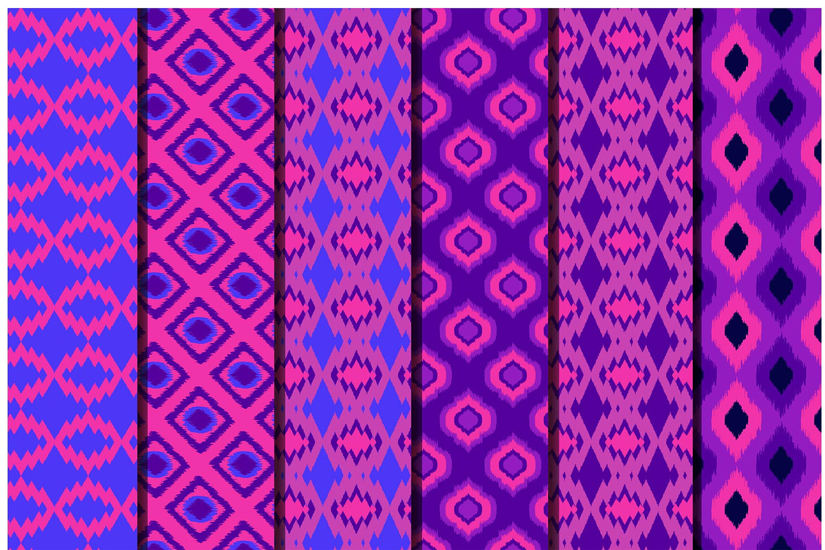 Purple ikat seamless patterns, a Pattern Graphic by SmartDesign (Photo 3 of 3)