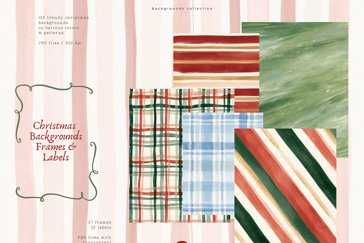 Christmas Backgrounds Frames Labels, a Background Graphic by PeDe Designs (Photo 2 of 16)