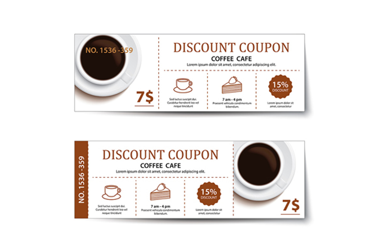 coffee coupon discount template, a Food Illustration by kaisorn