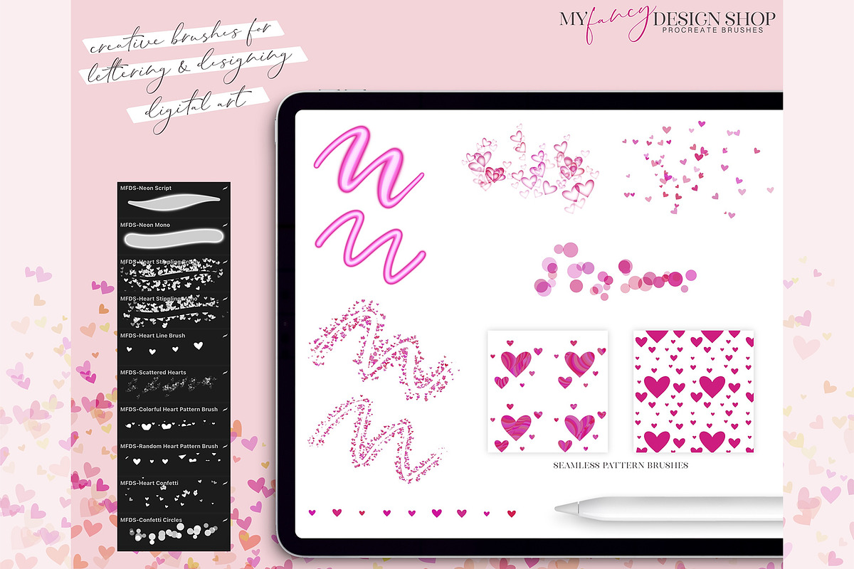 Procreate Valentine Brush Set, a Brush Add-On by My Fancy Design Shop (Photo 3 of 11)