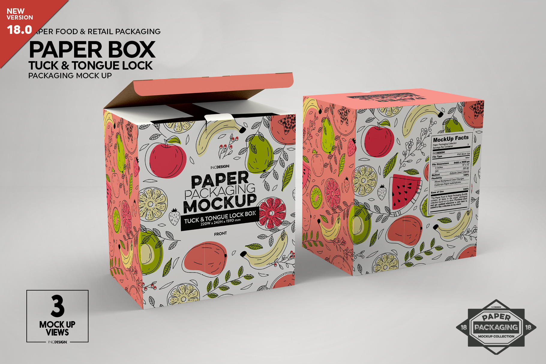 Paper Box Tuck&Tongue Lock Mockup, a Cups & Container Mockup by INCDesign