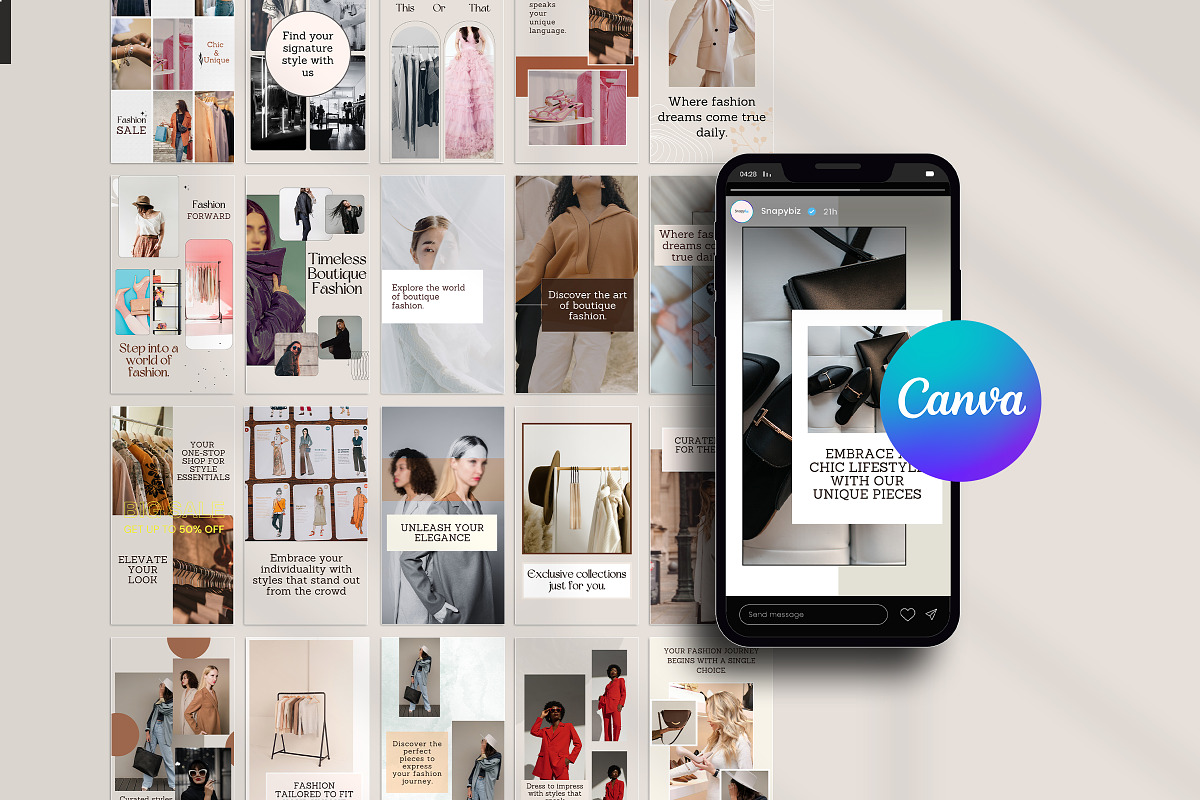 Fashion Canva Social Media Templates, a Social Media Template by Snapybiz (Photo 5 of 9)