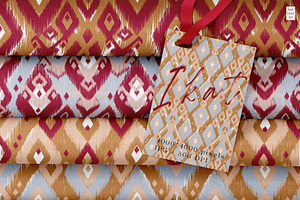 Ikat Seamless Pattern Collection.