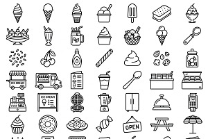 41 Outline Ice Cream Shop Icons, an Outline Icon by adenpinkstore