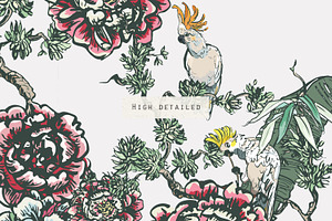 Chinoiserie. Seamless Patterns