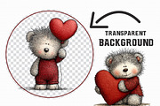 Valentine Teddy PNG Set, an Illustration by Libby Wishes (Thumbnail 5 of 6)