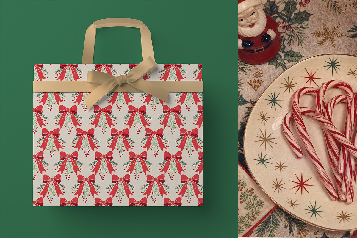 Jolly Christmas Bows Pattern, a Pattern Graphic by Schatzi Graphik (Photo 3 of 7)