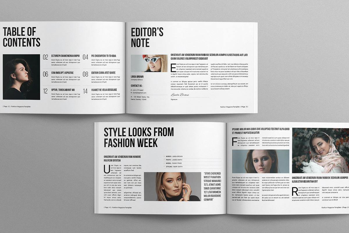 Fashion Magazine Template Landscape preview 3