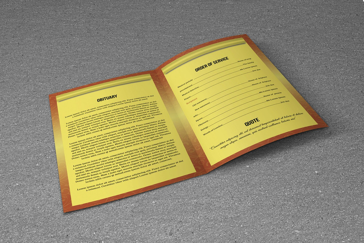Funeral Program Template, a Brochure Template by Template Shop (Photo 3 of 4)