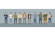 People wearing face masks, a Healthcare Illustration by Good Studio (Thumbnail 1 of 3)