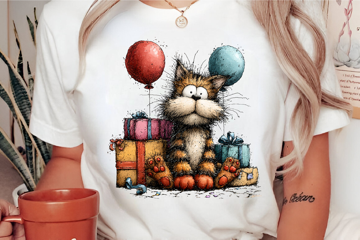 Whimsical Birthday Cat Clipart, a Transportation Illustration by Digital Artistic99 (Photo 9 of 10)