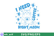 Cat Coffee Pun Funny Hand-drawn SVG, a Graphic by mh_arif (Thumbnail 1 of 4)