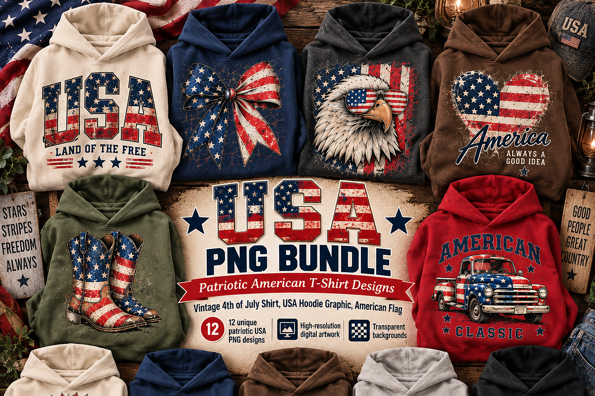 USA Distressed Patriotic Graphics, a Decorative Illustration by ElDesignState (Photo 3 of 11)