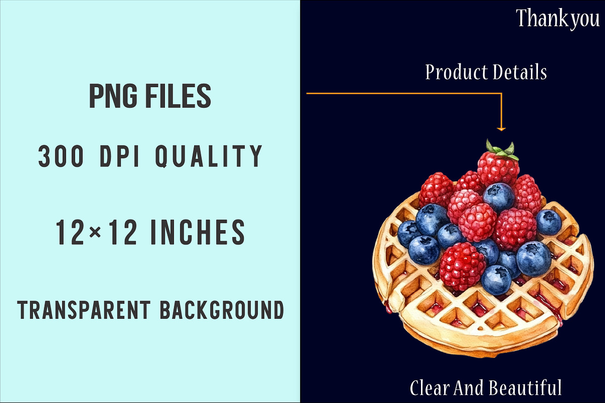 Waffle Watercolor Clipart, an Illustration by SinaCreation (Photo 4 of 5)