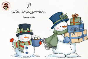 Whimsical Snowman Clipart