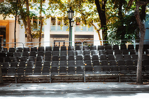 Empty Outdoor Bleacher Seats, an Architecture Photo by SkyNext