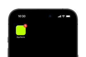 Simple Mobile Iso app Psd mockup