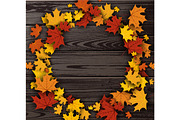 Wooden texture set with maple leaves, a Decorative Illustration by Vjom (Thumbnail 4 of 9)