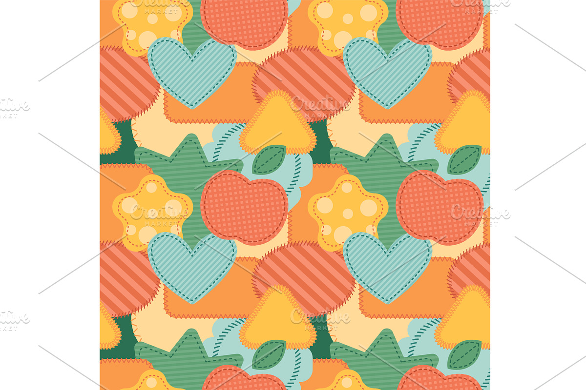 Textile patches seamless pattern, a Texture Illustration by YummyBuum