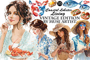 Coastal Lobster Living Clipart, an Illustration by DreamArtGraphic (Thumbnail 1 of 8)