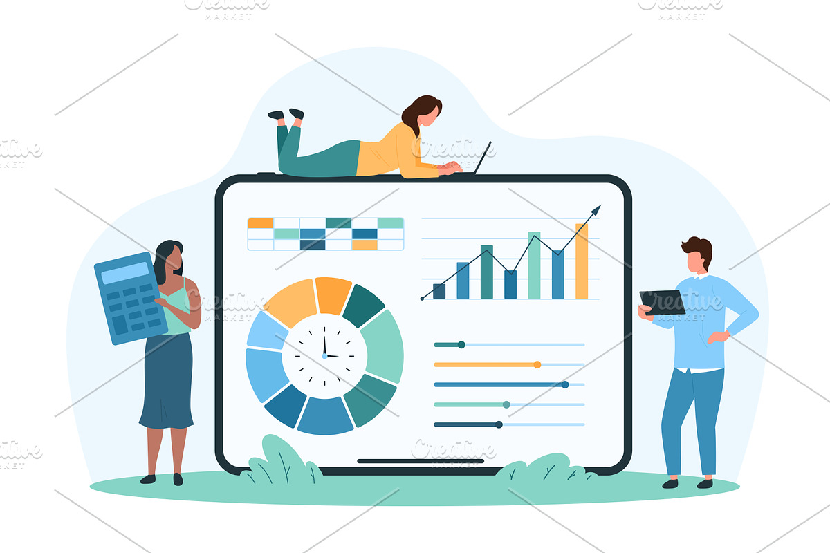 Software data marketing analytics, a Technology Illustration by Flashvector