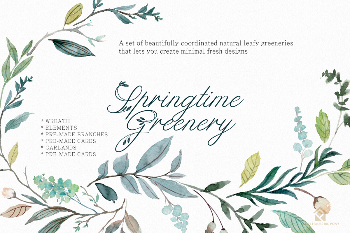SPRINGTIME GREENERY SET, an Illustration by SmallHouseBigPony (Photo 2 of 12)