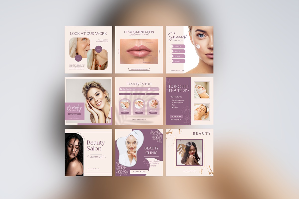 50 Beauty Instagram Template, a Social Media Template by Adored Templates (Photo 2 of 9)