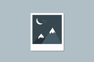 Mountain in the moonlight scenery