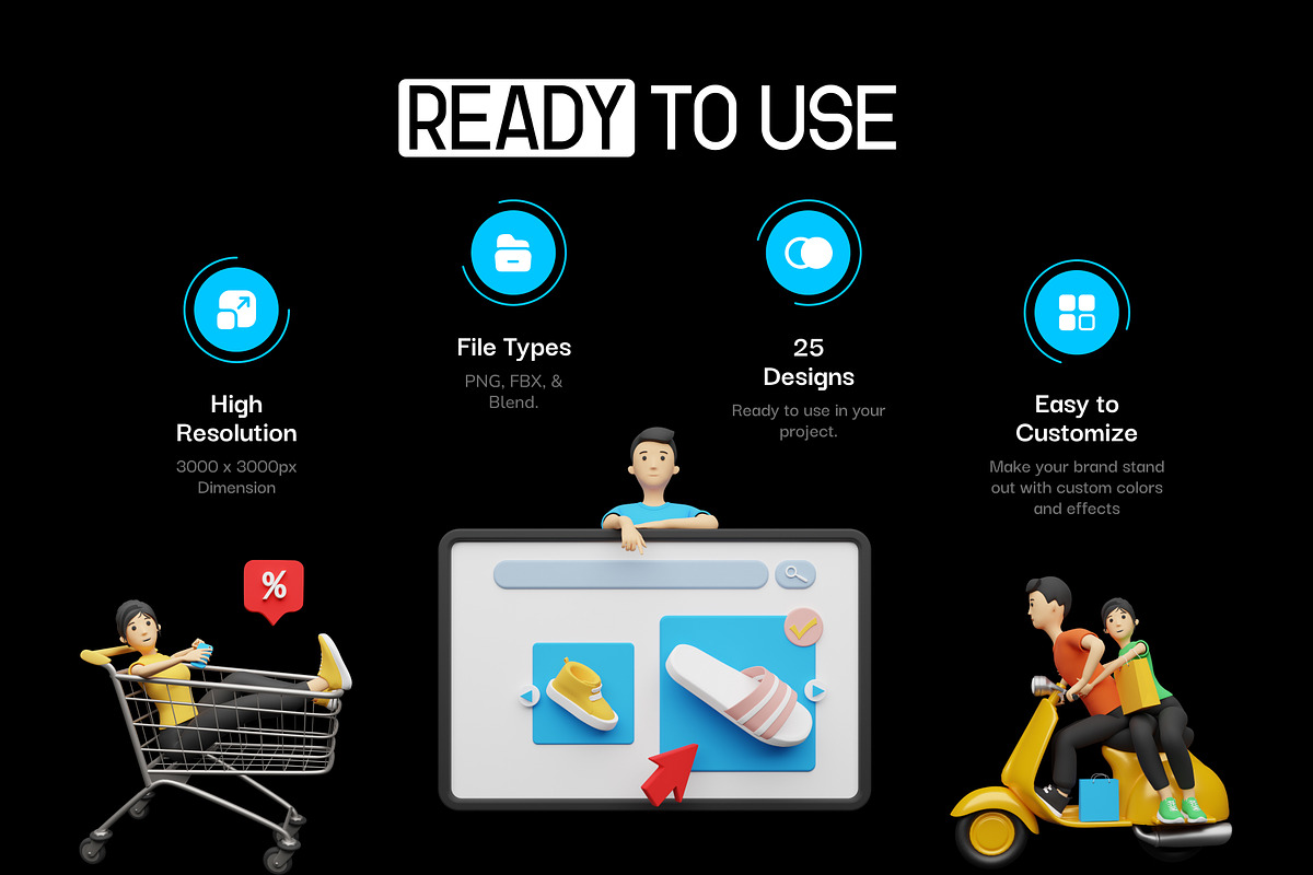 3D Ecommerce Illustrations, an Object 3D Model by Vectors Market (Photo 2 of 8)