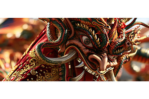 Ornate Dragon Demon Mask CloseUp at, an Architecture Photo by piter.goskov