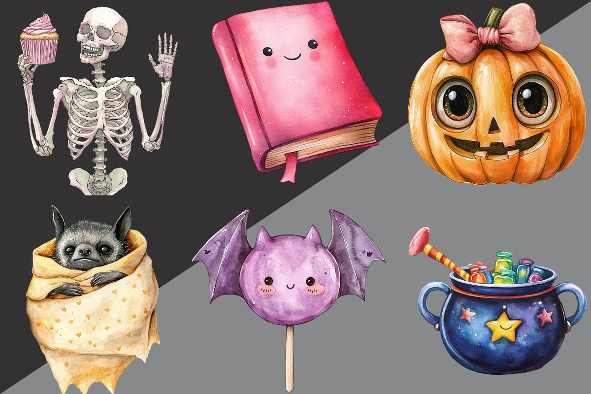 Cute Halloween Clipart, an Illustration by Black Bird Studio (Photo 2 of 6)
