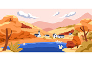 Autumn nature, fall landscapes set, a Seasonal Illustration by Good Studio (Thumbnail 4 of 5)